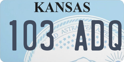 KS license plate 103ADQ