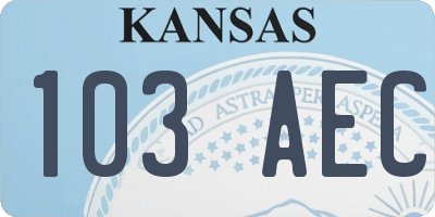KS license plate 103AEC