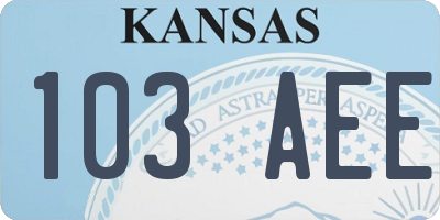 KS license plate 103AEE