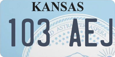 KS license plate 103AEJ