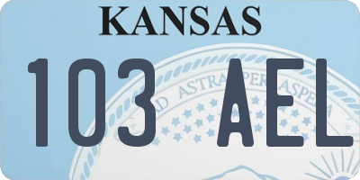KS license plate 103AEL