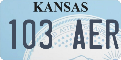 KS license plate 103AER