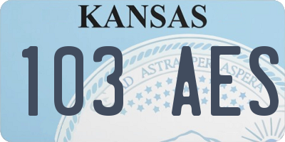 KS license plate 103AES