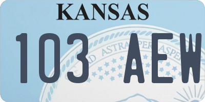 KS license plate 103AEW