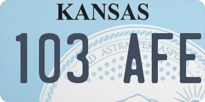KS license plate 103AFE