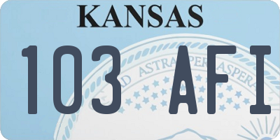 KS license plate 103AFI