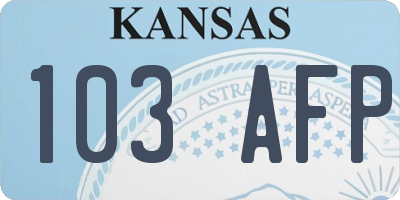 KS license plate 103AFP