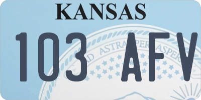 KS license plate 103AFV