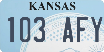 KS license plate 103AFY