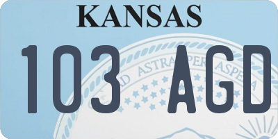 KS license plate 103AGD