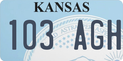 KS license plate 103AGH