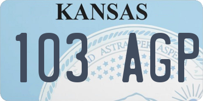 KS license plate 103AGP
