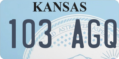 KS license plate 103AGQ