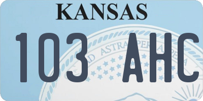 KS license plate 103AHC