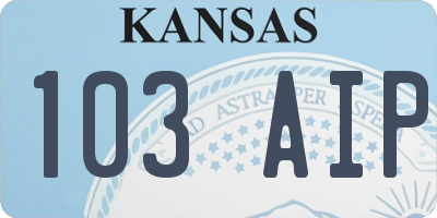 KS license plate 103AIP