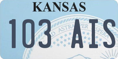 KS license plate 103AIS