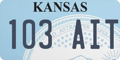 KS license plate 103AIT