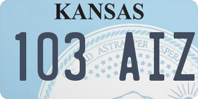 KS license plate 103AIZ