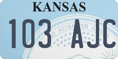 KS license plate 103AJC