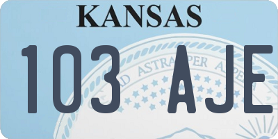 KS license plate 103AJE