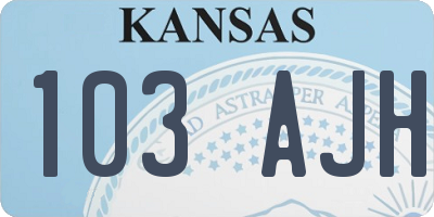KS license plate 103AJH