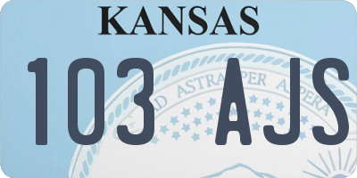KS license plate 103AJS