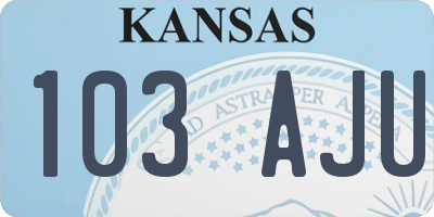 KS license plate 103AJU