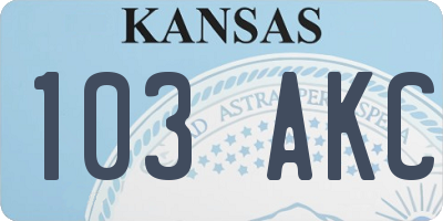 KS license plate 103AKC