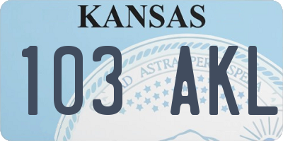 KS license plate 103AKL