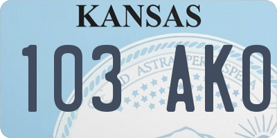 KS license plate 103AKO