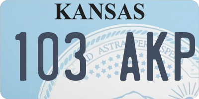 KS license plate 103AKP
