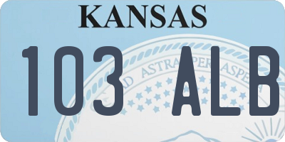 KS license plate 103ALB