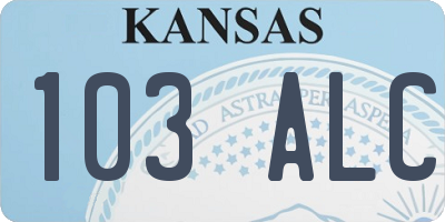 KS license plate 103ALC