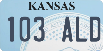 KS license plate 103ALD