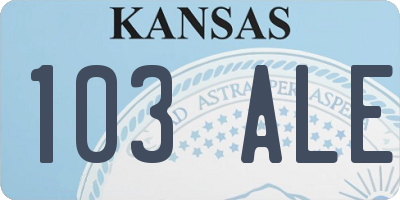 KS license plate 103ALE