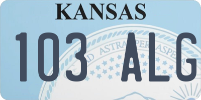 KS license plate 103ALG