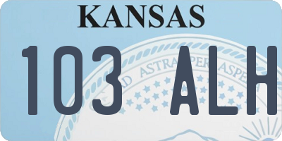 KS license plate 103ALH