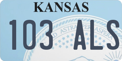 KS license plate 103ALS