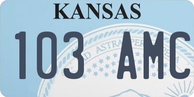 KS license plate 103AMC