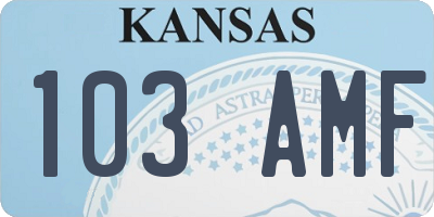 KS license plate 103AMF