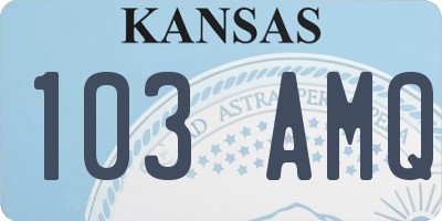 KS license plate 103AMQ