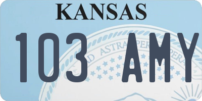 KS license plate 103AMY