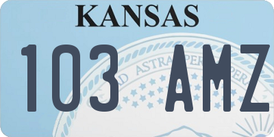 KS license plate 103AMZ