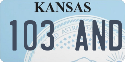 KS license plate 103AND