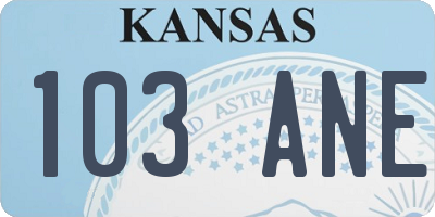 KS license plate 103ANE