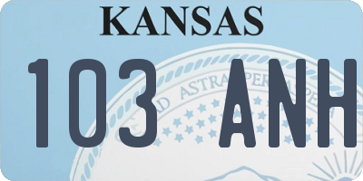 KS license plate 103ANH