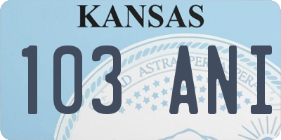 KS license plate 103ANI
