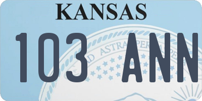 KS license plate 103ANN