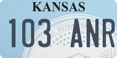 KS license plate 103ANR