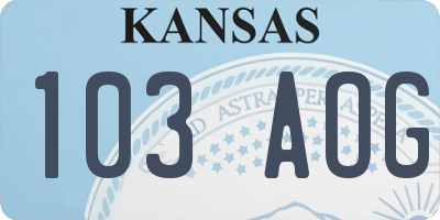 KS license plate 103AOG